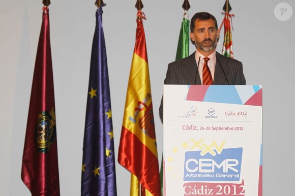 Felipe d'Espagne à Cadix, le 26 septembre 2012.