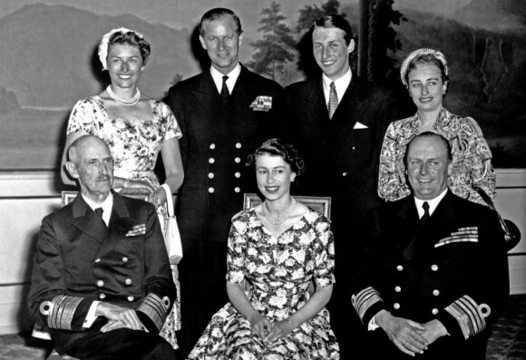 La princesse Ragnhild (à droite), portrait de famille en 1955