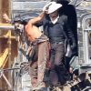 Johnny Depp et Armie Hammer lors d'un énième reshoot du western Lone Ranger de Gore Verbinski, le 27 septembre 2012. Le tournage a officiellement commencé le 25 février, il y a sept mois.