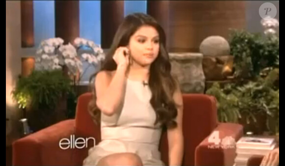 Selena Gomez, sur le plateau du Ellen DeGeneres Show, le vendredi 28 septembre...