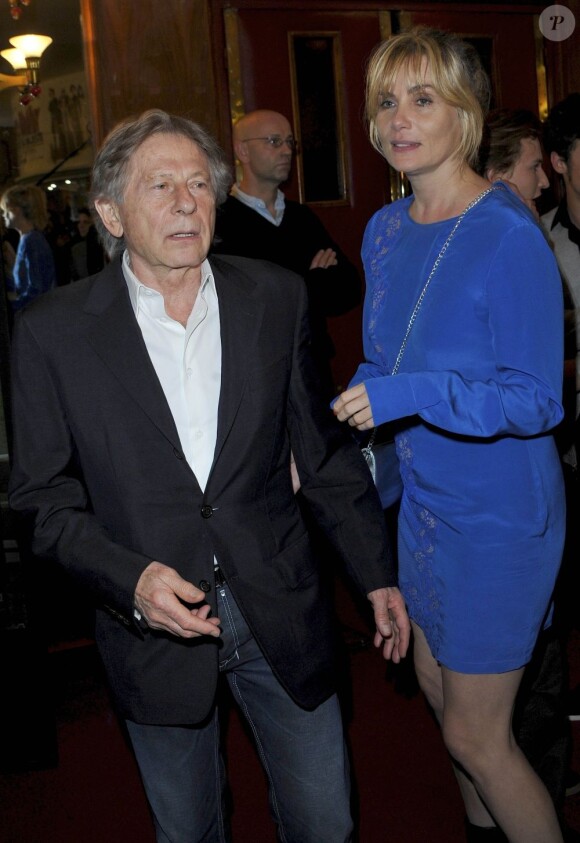 Emmanuelle Seigner et Roman Polanski à l'avant-première de Dans la Maison, le 1er octobre à Paris.