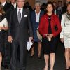 La princesse Madeleine de Suède et ses parents le roi Carl XVI Gustaf et la reine Silvia chez Goldman Sachs à New York le 3 octobre 2012 pour le sommet environnemental From Fark To Fork.