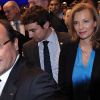 Valérie Trierweiler et François Hollande rencontrent les expatriés français à New York, le 25 septembre 2012.