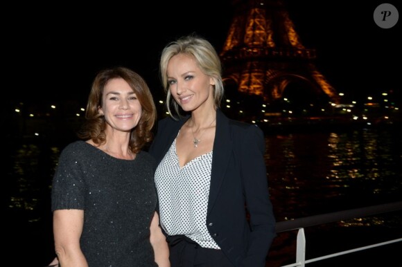 Valérie Kaprisky à l'anniversaire d'Adriana Karembeu qui fêtait ses 41 ans, célébré la semaine dernière sur la péniche Maikala face à la Tour Eiffel