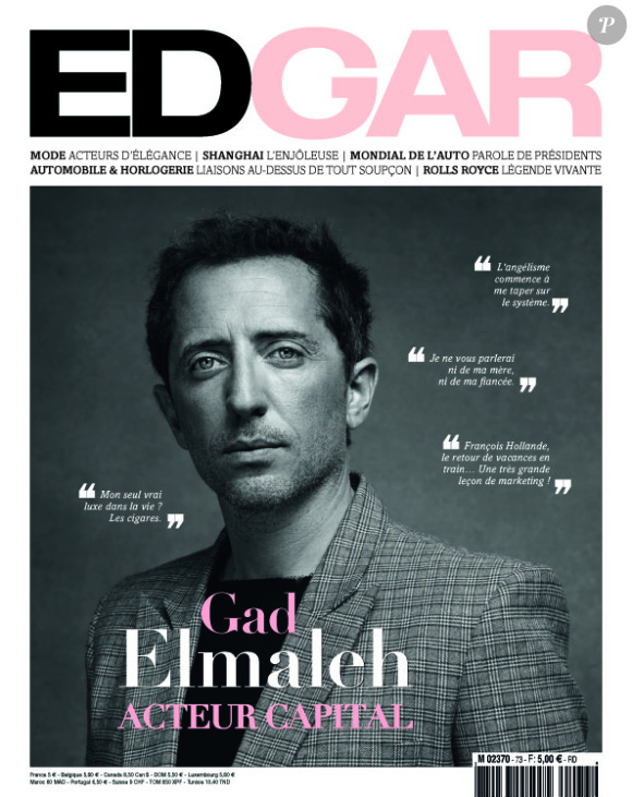 Retrouvez l'interview de Gad Elmaleh dans Edgar, en kiosques. Octobre 2012.