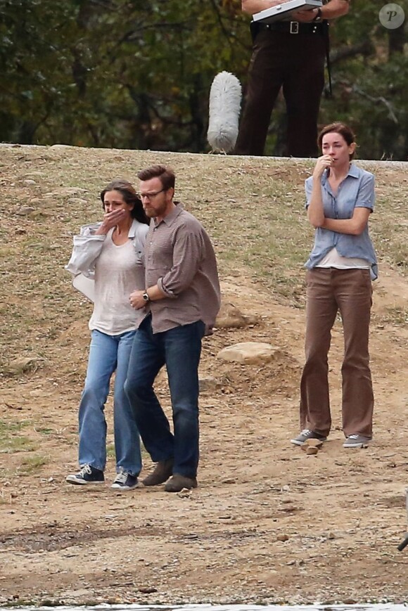 Julia Roberts et Ewan McGregor sur le tournage de August: Osage County, à Bartlesville, le 4 octobre 2012.