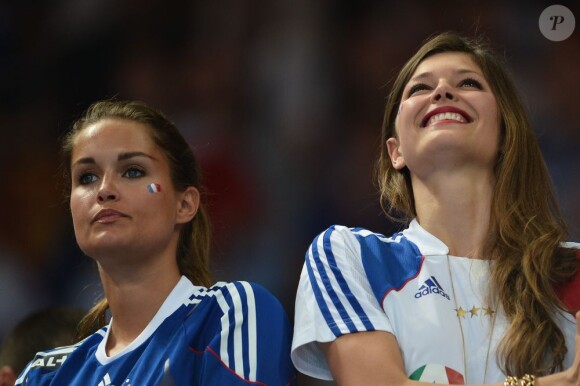 Jennifer Priez et Geraldine Pillet lors de la finale olympique entre la France et la Suède à Londres le 12 août 2012