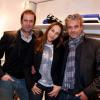 Christian Vadim, Vanessa Demouy et David Brécourt lors de l'inauguration de la boutique Montagut rue du Faubourg Saint-Honoré ainsi que le lancement du site de vente en ligne de la marque, à Paris le 11 Octobre 2012.