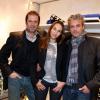 Chirstian Vadim, Vanessa Demouy et David Brécourt lors de l'inauguration de la boutique Montagut rue du Faubourg Saint-Honoré ainsi que le lancement du site de vente en ligne de la marque, à Paris le 11 Octobre 2012.