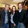 Chirstian Vadim, Vanessa Demouy et David Brécourt lors de l'inauguration de la boutique Montagut rue du Faubourg Saint-Honoré ainsi que le lancement du site de vente en ligne de la marque, à Paris le 11 Octobre 2012.