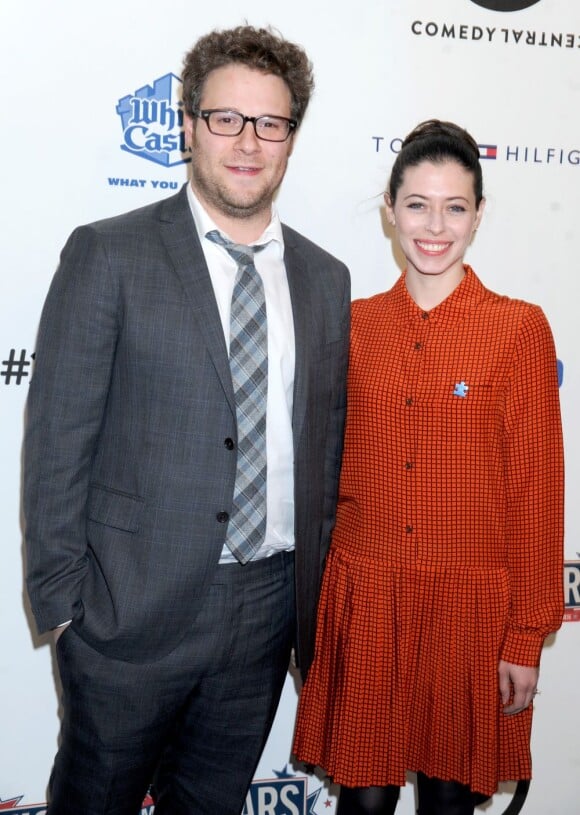 Seth Rogen et sa femme Lauren Miller à la soirée caratitave pour l'autisme "Night of Too Many Stars : America Comes Together for Autism Programs". New York, le 13 octobre 2012.