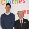 Novak Djokovic lors de l'annonce du lancement du programme Clothes for Smiles en partenariat avec UNIQLO le 16 octobre 2012 à Tokyo