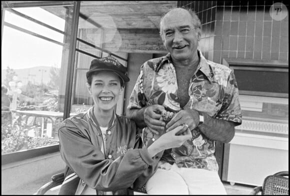 Sylvia Kristel et Eddy Barclay à Majorque, en 1978.