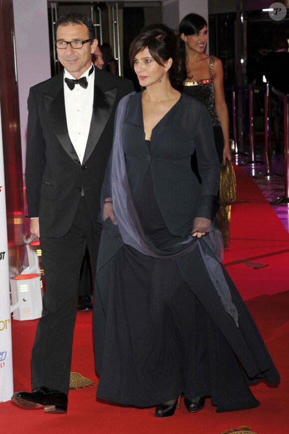 Laura Morante et son mari Francesco Gianmatteo lors de la céremonie du Golden Foot Award à Monaco le 17 Avril 2012 au Sporting de Monte-Carlo