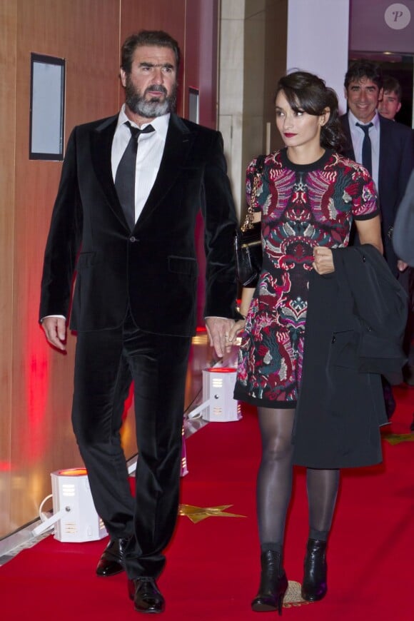 Eric Cantona and Rachida Brakni lors de la céremonie du Golden Foot Award à Monaco le 17 Avril 2012 au Sporting de Monte-Carlo