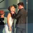 Natalie Portman et Michael Fassbender tournent une scène du nouveau film mystérieux de Terrence Malick à Austin, Texas, le 19 octobre 2012.