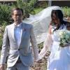 Jean-Luc Delarue et Anissa au sommet du bonheur le jour de leur mariage le 12 mai 2012 à Sauzon.