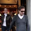 Michelle Hunziker et Tomaso Trussardi en plein shopping à Milan, le 20 octobre 2012.