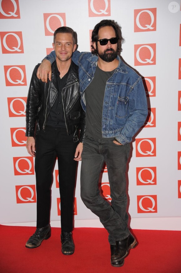 Brandon Flowers et Ronnie Vannucci Jr à la soirée 2012 Q Awards à Londres, le 22 octobre 2012.