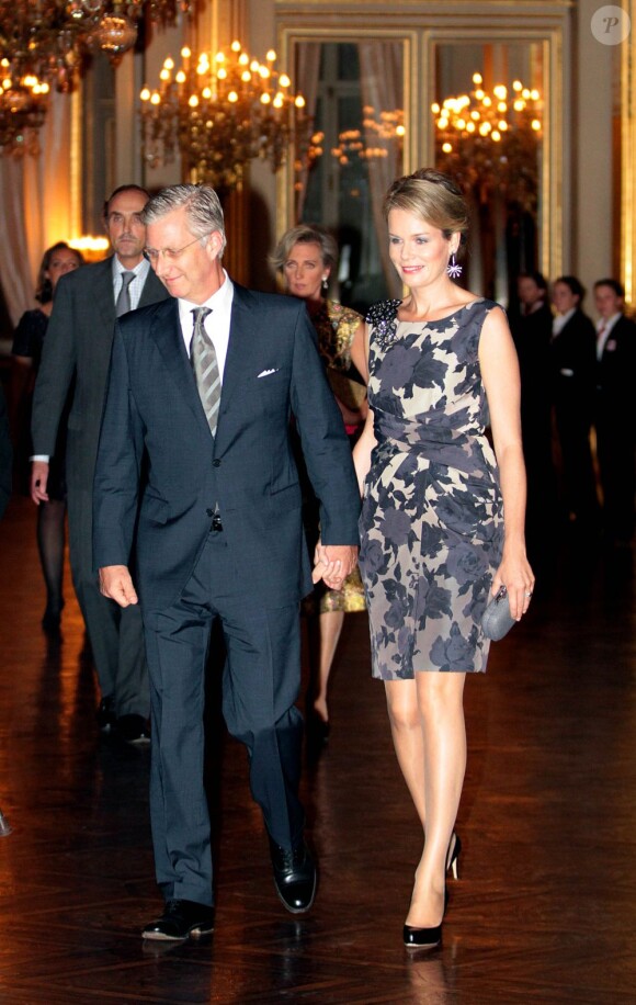 Le prince Philippe et la princesse Mathilde. La famille royale de Belgique était réunie le 24 octobre 2012 au palais à Bruxelles pour un concert d'automne offert par le couple royal.