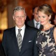  Le prince Philippe et la princesse Mathilde. La famille royale de Belgique était réunie le 24 octobre 2012 au palais à Bruxelles pour un concert d'automne offert par le couple royal. 