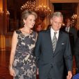  Le prince Philippe et la princesse Mathilde. La famille royale de Belgique était réunie le 24 octobre 2012 au palais à Bruxelles pour un concert d'automne offert par le couple royal. 