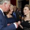 Le prince Charles et la duchesse Camilla sous le charme de Kylie Minogue. Les royaux britanniques donnaient une réception au Palais St James à Londres le 24 octobre 2012 à l'occasion de leur tournée prochaine (en novembre) en Océanie. Kylie Minogue y a chanté.