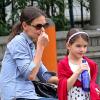 Katie holmes passe la journée avec sa fille Suri Cruise dans un parc à New York, le 3 septembre 2012.