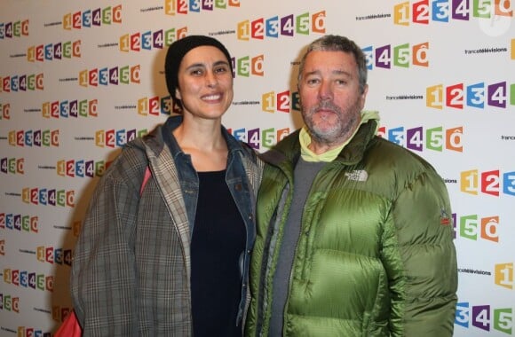 Philippe Stark et sa femme Yasmine à la soirée de lancement de l'exposition C France, l'Esprit Français Partout dans le Monde à l'Espace Pierre Cardin, le 30 octobre 2012 à Paris.