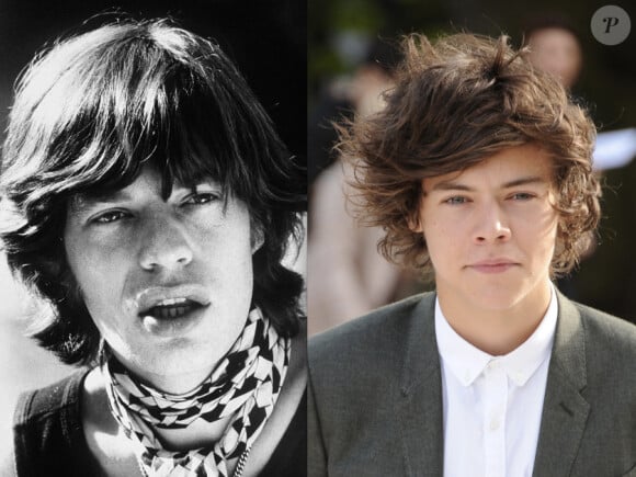 Les chanteurs Mick Jagger (Rolling Stones) et Harry Styles (One Direction), une ressemblance frappante.