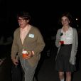 Harrison Ford et sa femme Calista Flockhart déguisés en geek rétro pour se rendre une soirée d'Halloween à Santa Monica le 31 octobre 2012.