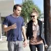 Michael C. Hall et sa compagne Morgan Macgregor à Los Angeles le 31 octobre 2012.