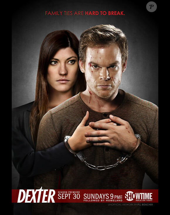 Affiche de la saison 7 de Dexter à l'antenne sur Showtime depuis le 30 septembre 2012.