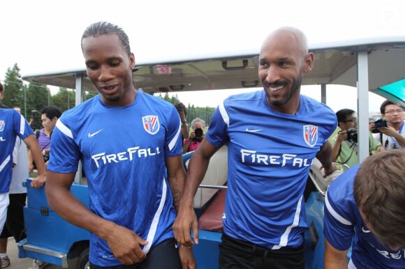 Nicolas Anelka et Didier Drogba le 16 juillet 2012 à Shanghai