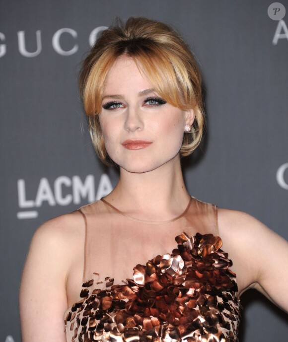Evan Rachel Wood lors du LACMA Art Gala à Los Angeles le 27 octobre 2012, trois jours avant son mariage avec Jamie Bell.