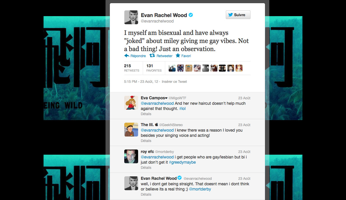 Photo : Evan Rachel Wood avait affirmé sa bisexualité sur Twitter le 23  août 2012. - Purepeople