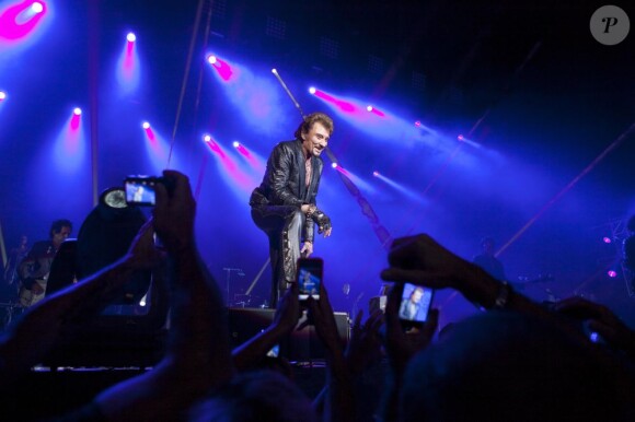 EXCLU : Johnny Hallyday sur scène à Tel Aviv, le 30 octobre 2012.