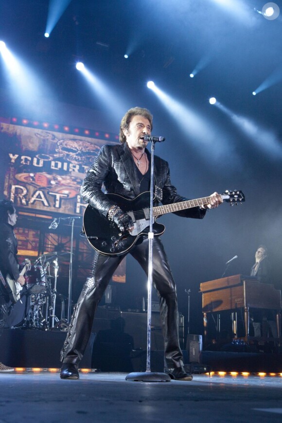 EXCLU : Johnny Hallyday sur scène à Tel Aviv, le 30 octobre 2012.