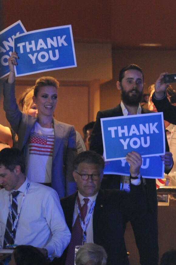 Scarlett Johansson et Jared Leto, militants lors de la campagne de réélection de Barack Obama en septembre 2012