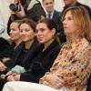 Charlotte Casiraghi au côté de Virginie Couperie pendant l'allocution de Jean Rochefort lors de la conférence de presse du 4e Gucci Masters de Paris (30 novembre - 2 décembre 2012) dans les Salons France Amériques de l'Hôtel particulier du comte Le Marois, le 7 novembre 2012 à Paris.