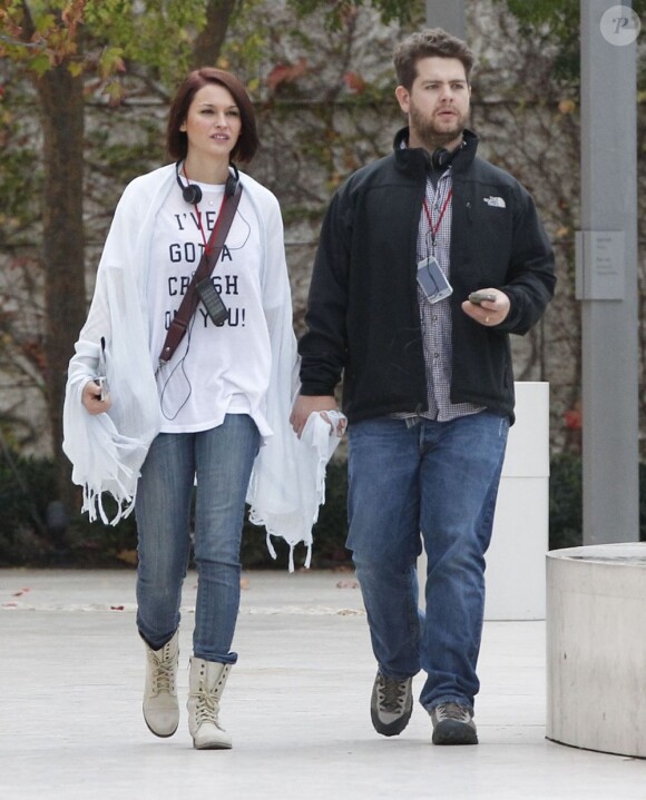 Jack Osbourne et sa femme Lisa Stelly dans les rues de Los Angeles le 8 novembre 2012