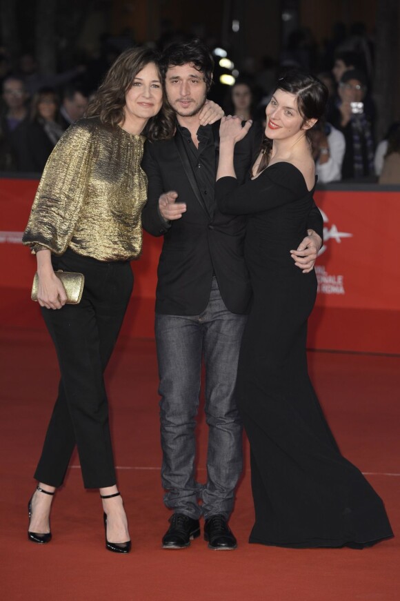 Valérie Lemercier, Jérémie Elkaïm et Valérie Donzelli pour la première du film Main dans la main lors du festival du film de Rome, le 10 novembre 2012.