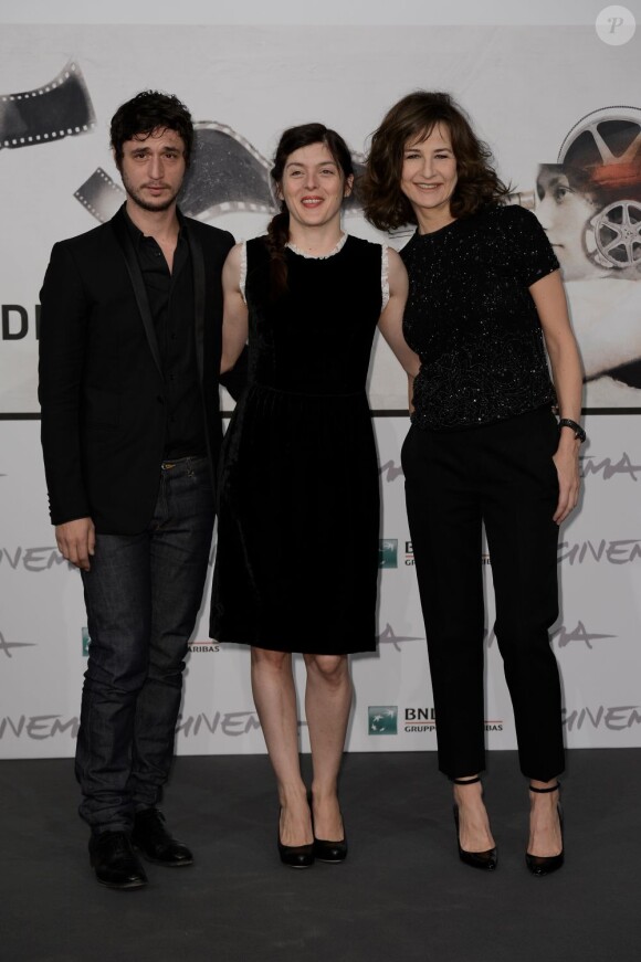 Jérémie Elkaïm, Valérie Donzelli, Valérie Lemercier au photocall du film Main dans la main lors du festival du film de Rome.