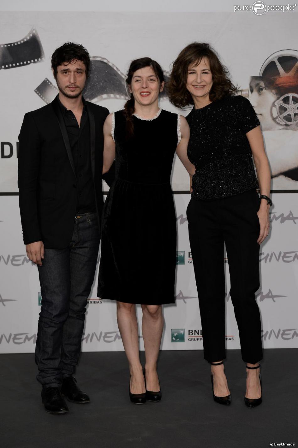 Jérémie Elkaïm, Valérie Donzelli, Valérie Lemercier au photocall du film  Main dans la main  lors du festival du film de Rome.