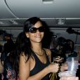 Rihanna dans son Boeing 777, au premier jour de son 777 Tour, direction Mexico, le 14 novembre 2012.