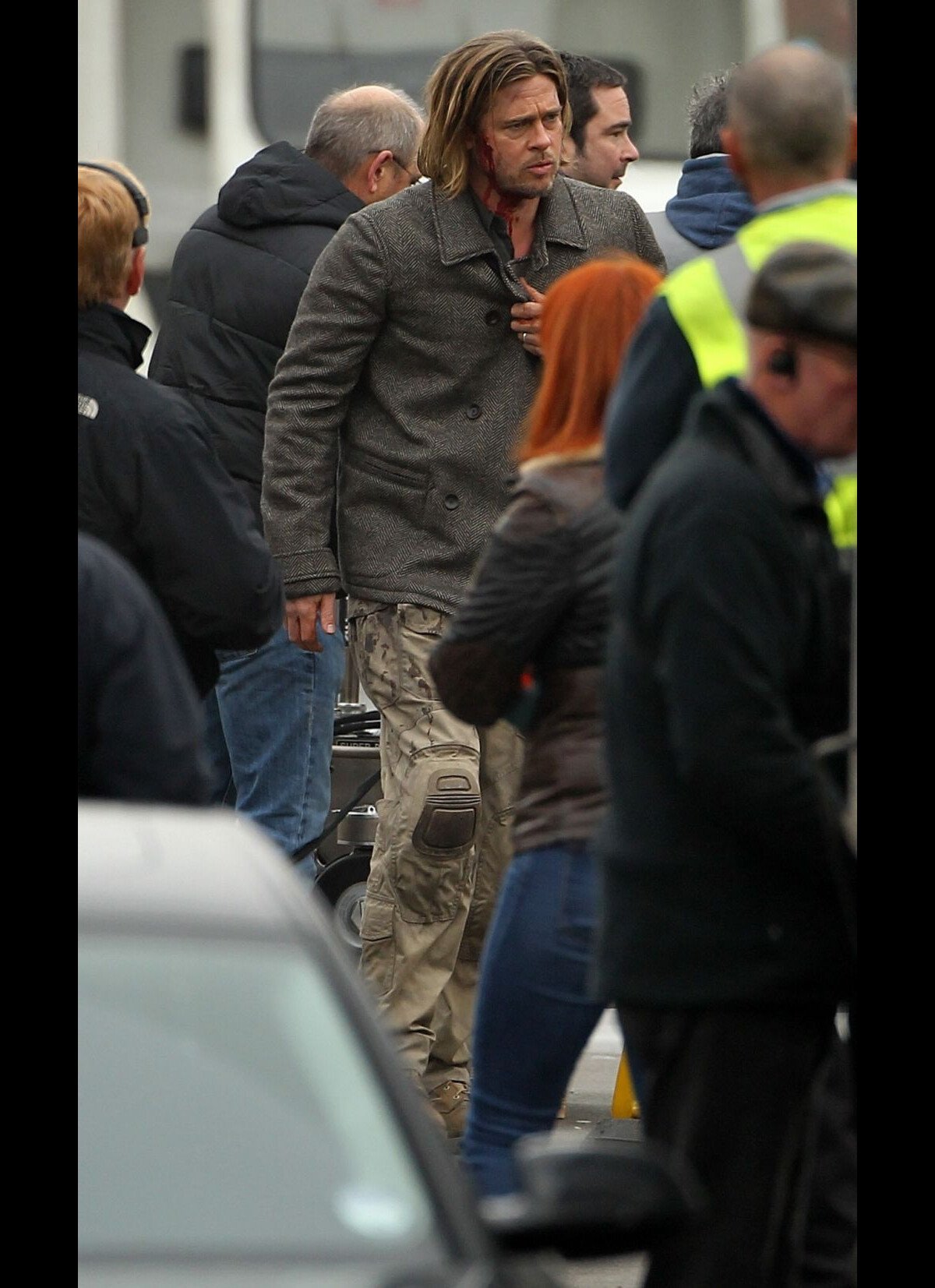 Photo Brad Pitt Concentré Sur Le Tournage De World War Z à Londres