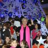 Mimie Mathy a lancé les illuminations de Noel au Forum des Halles à Paris le 21 novembre 2012.