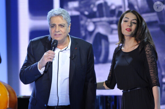 Enrico Macias et Essaïdi lors de l'enregistrement de l'émission Vivement Dimanche le 21 novembre 2012 - diffusion sur France 2 le 25 novembre