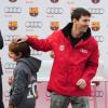 Lionel Messi lors d'une journée au cours de laquelle les joueurs du FC Barcelone ont reçu leur voiture de fonction de chez Audi à Barcelone le 21 Novembre 2012