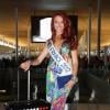 Départ de Miss France 2012 Delphine Wespiser pour le concours de Miss Monde en Chine le 19 juillet 2012.